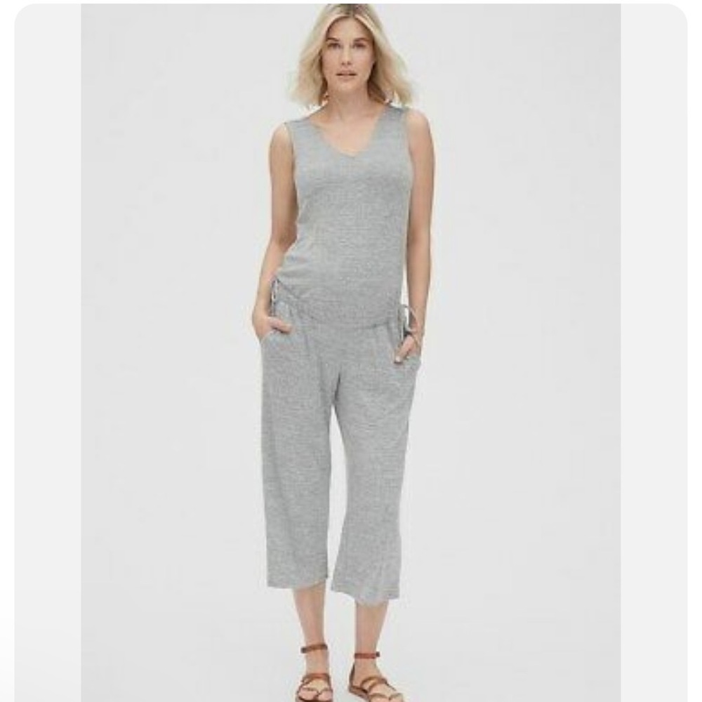 Gap Maternity Softspun sleeveless tie-waist jumpsuit